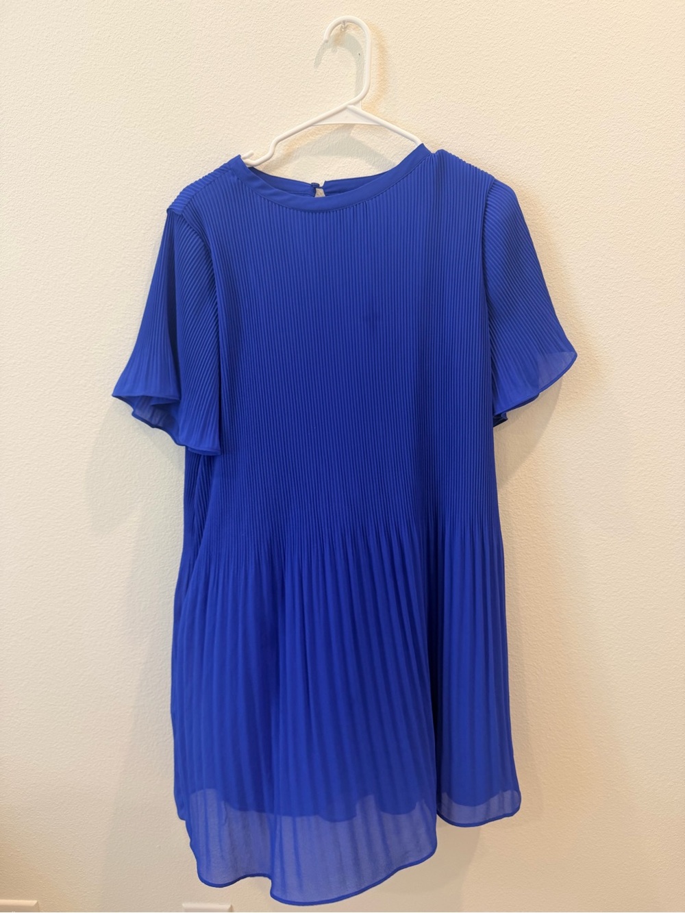 Naked Zebra Pleated Short Sleeve Tunic - Royal Blue